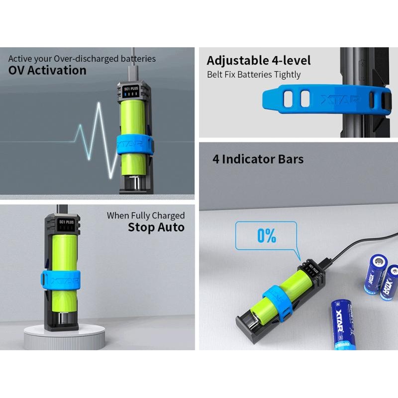 Xtar SC1 Plus Schnelllade-Reise-Ladegerät 1-Slot für Li-Ionen und NiMH Akkus