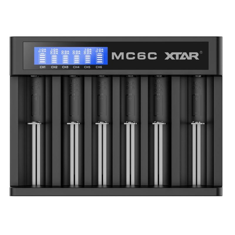 XTAR MC6C Ladegerät 6-Slot mit Display