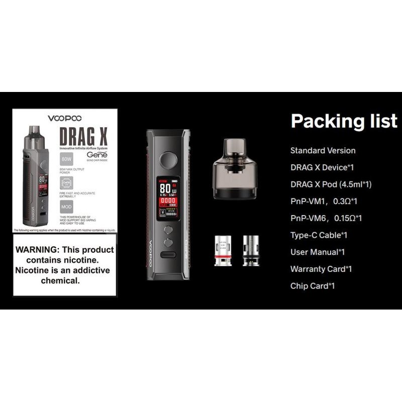 Voopoo DRAG X 18650 Kit 80W 4.5ml
