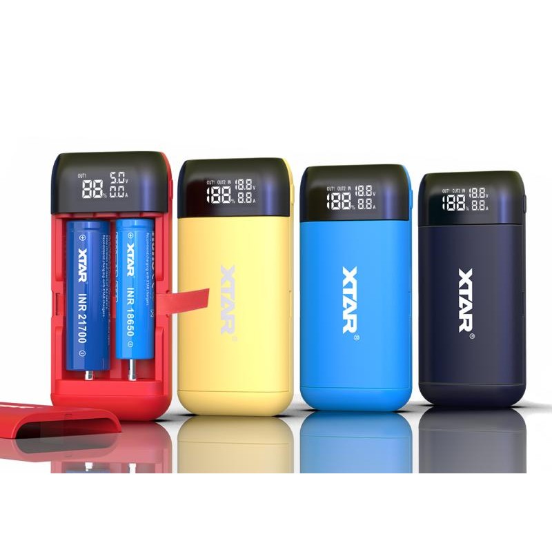 XTAR PB2SL, Ladegerät und Powerbank 2-Slot, 18650 bis 21700, QC3.0