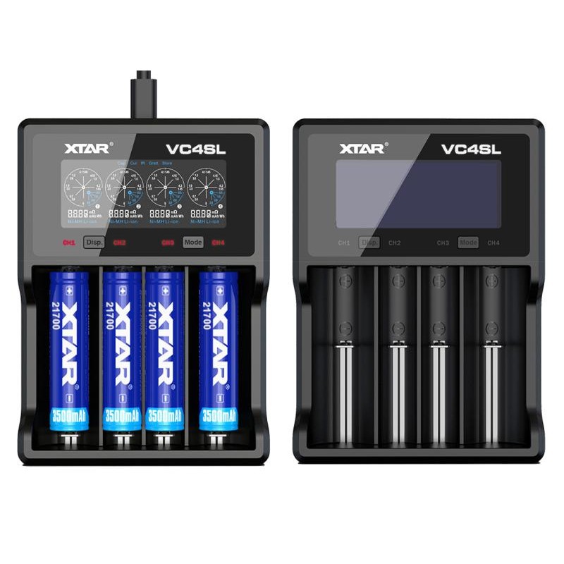 XTAR VC4SL Ladegerät 4-Slot mit Display QC3