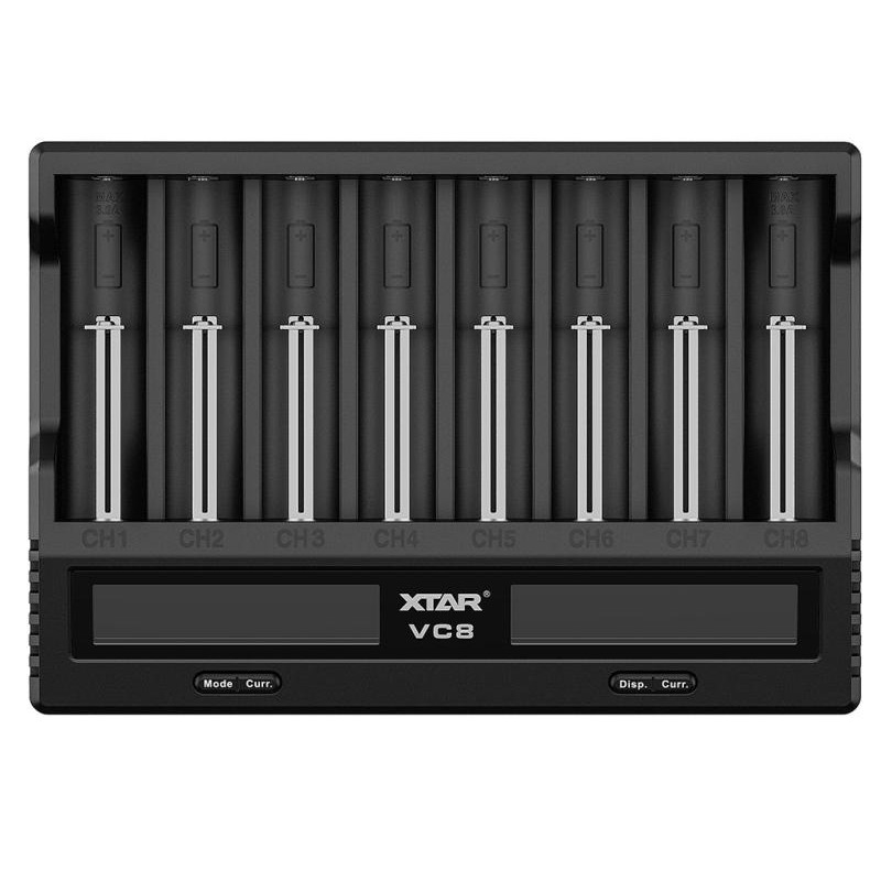 XTAR VC8, Ladegerät 8-Slot mit Display, USB-C (3A)