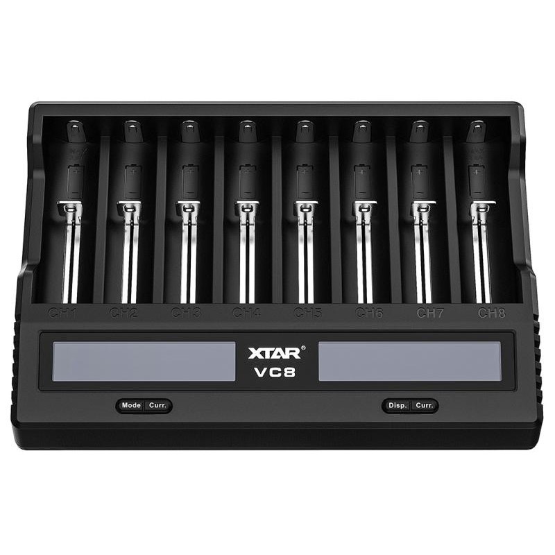 XTAR VC8, Ladegerät 8-Slot mit Display, USB-C (3A)