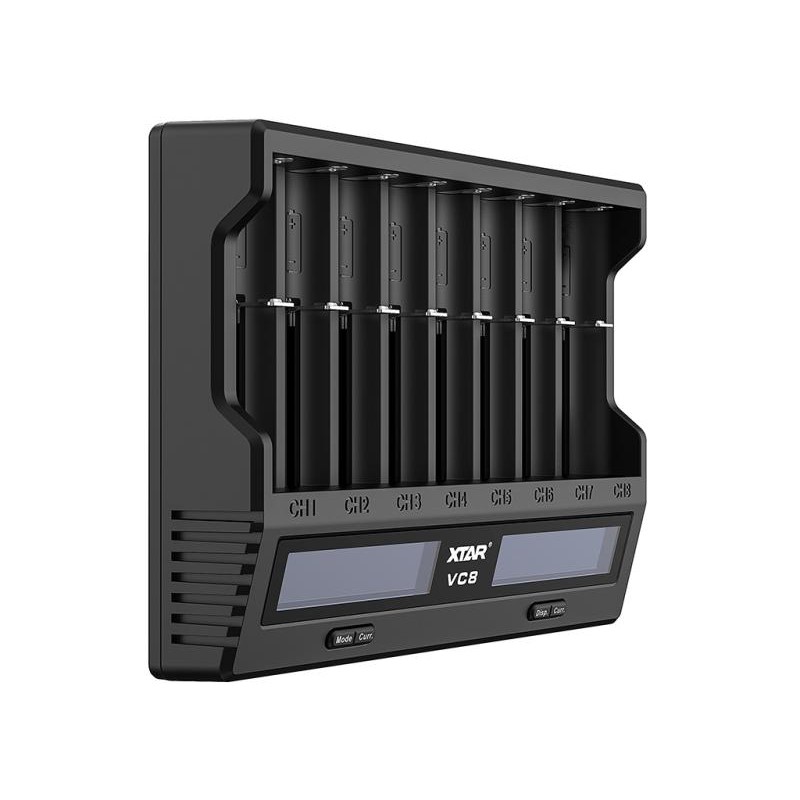 XTAR VC8, Ladegerät 8-Slot mit Display, USB-C (3A)