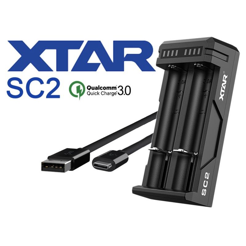 Xtar SC2 Schnelladegerät 2-Slot für Li-Ion-Akkus...