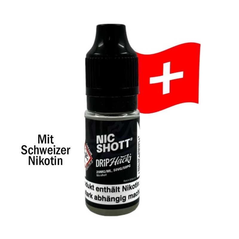 Drip Hacks Nic Shott 10ml 20mg/ml 50/50 Nikotin Sh...