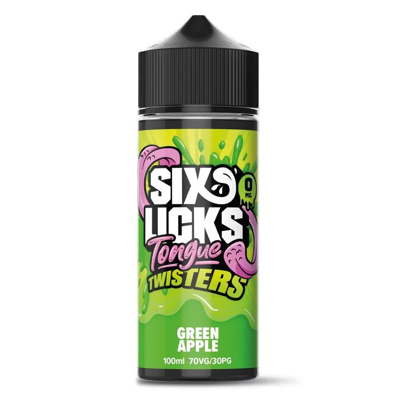 Six Licks Tongue Twisters - Green Apple 100 ml Sho...