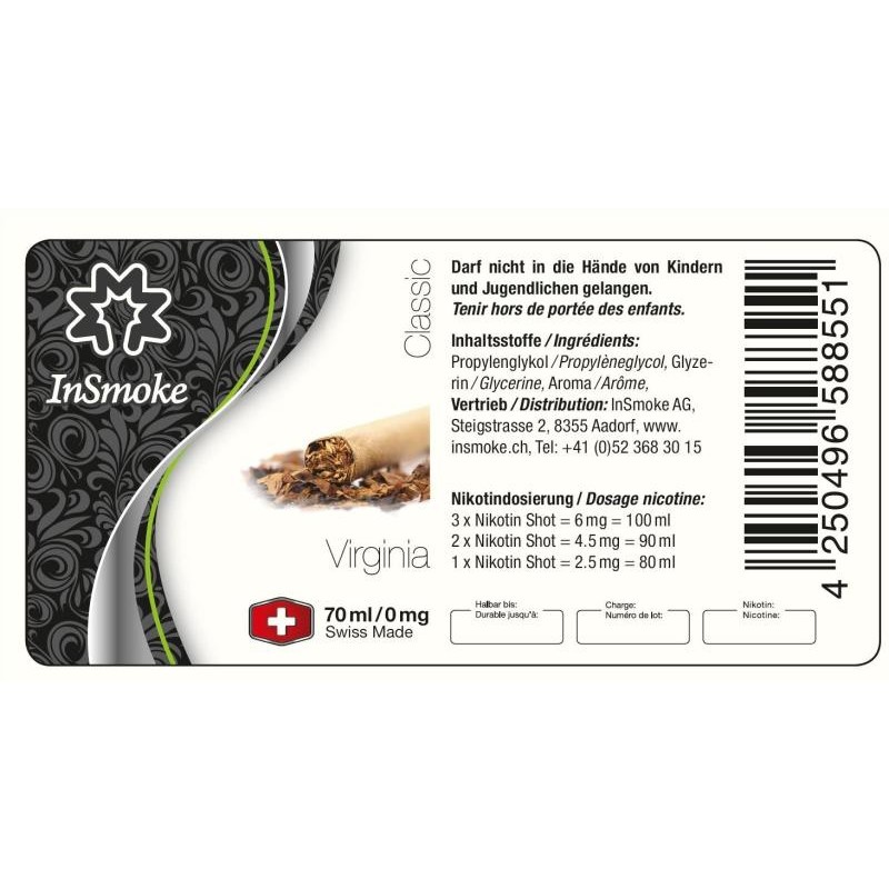 InSmoke Virginia Tobacco 70ml